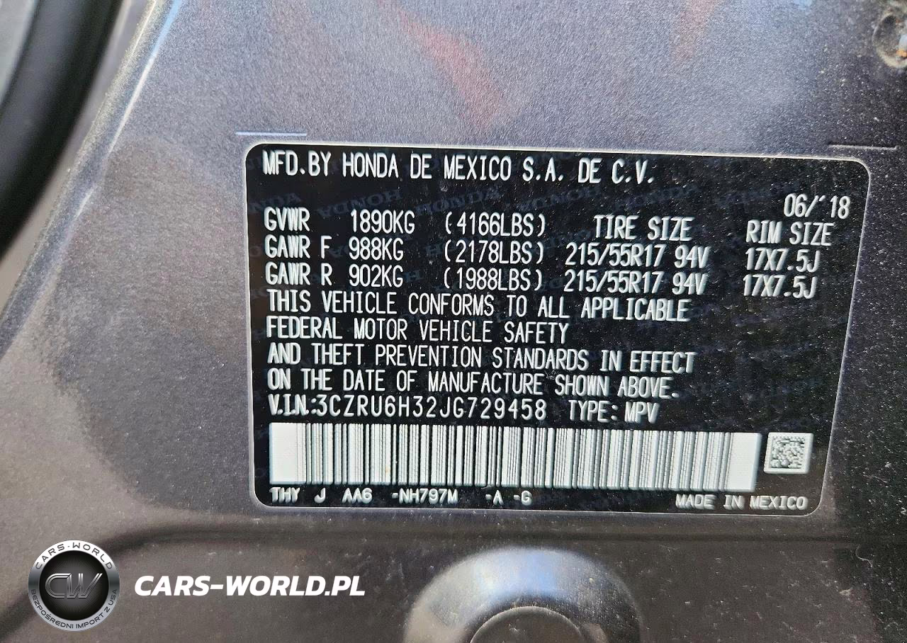 2018 Honda Hr-V Lx VIN:3CZRU6H32JG729458 - 13