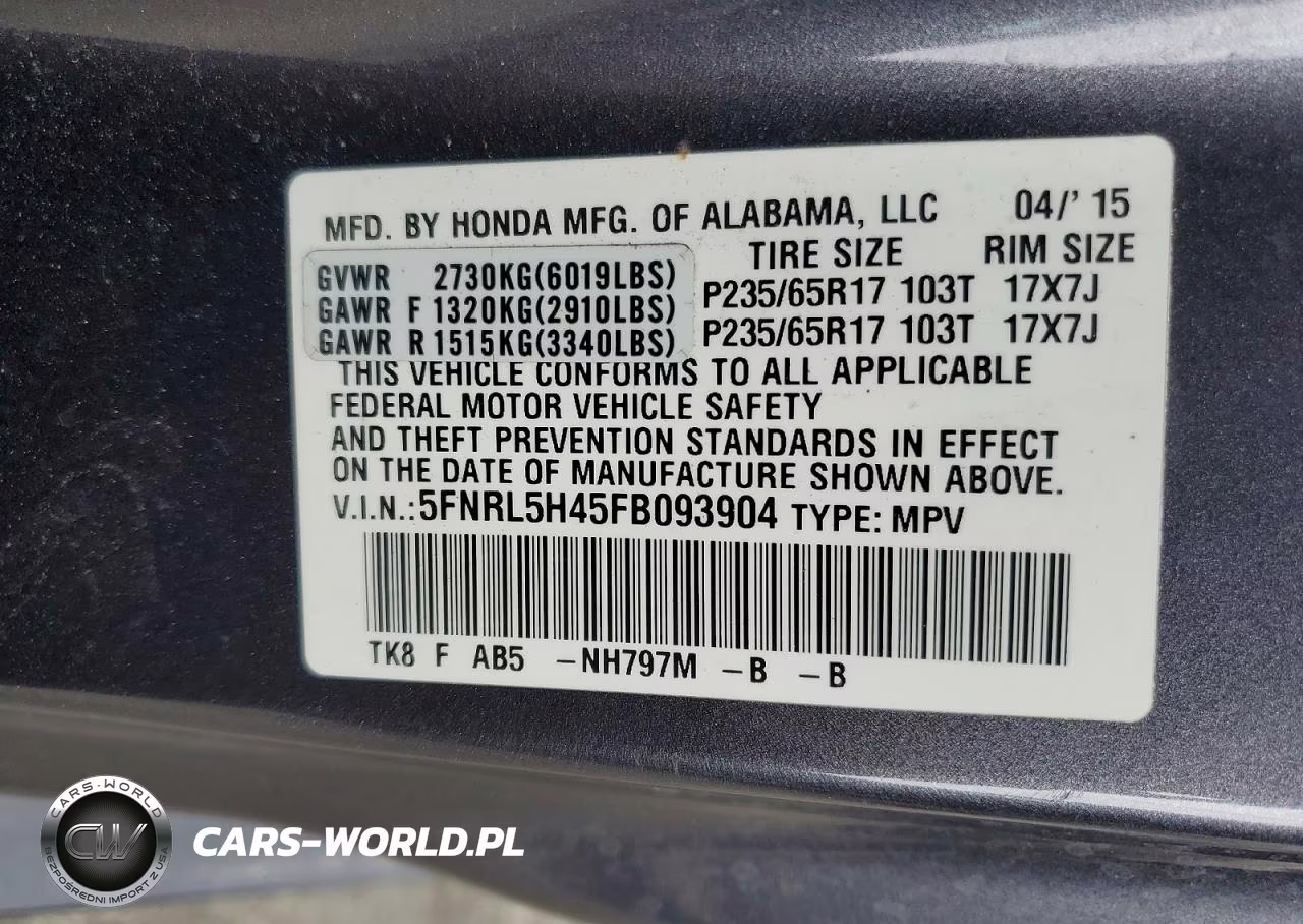 2015 Honda Odyssey Ex VIN:5FNRL5H45FB093904 - 13