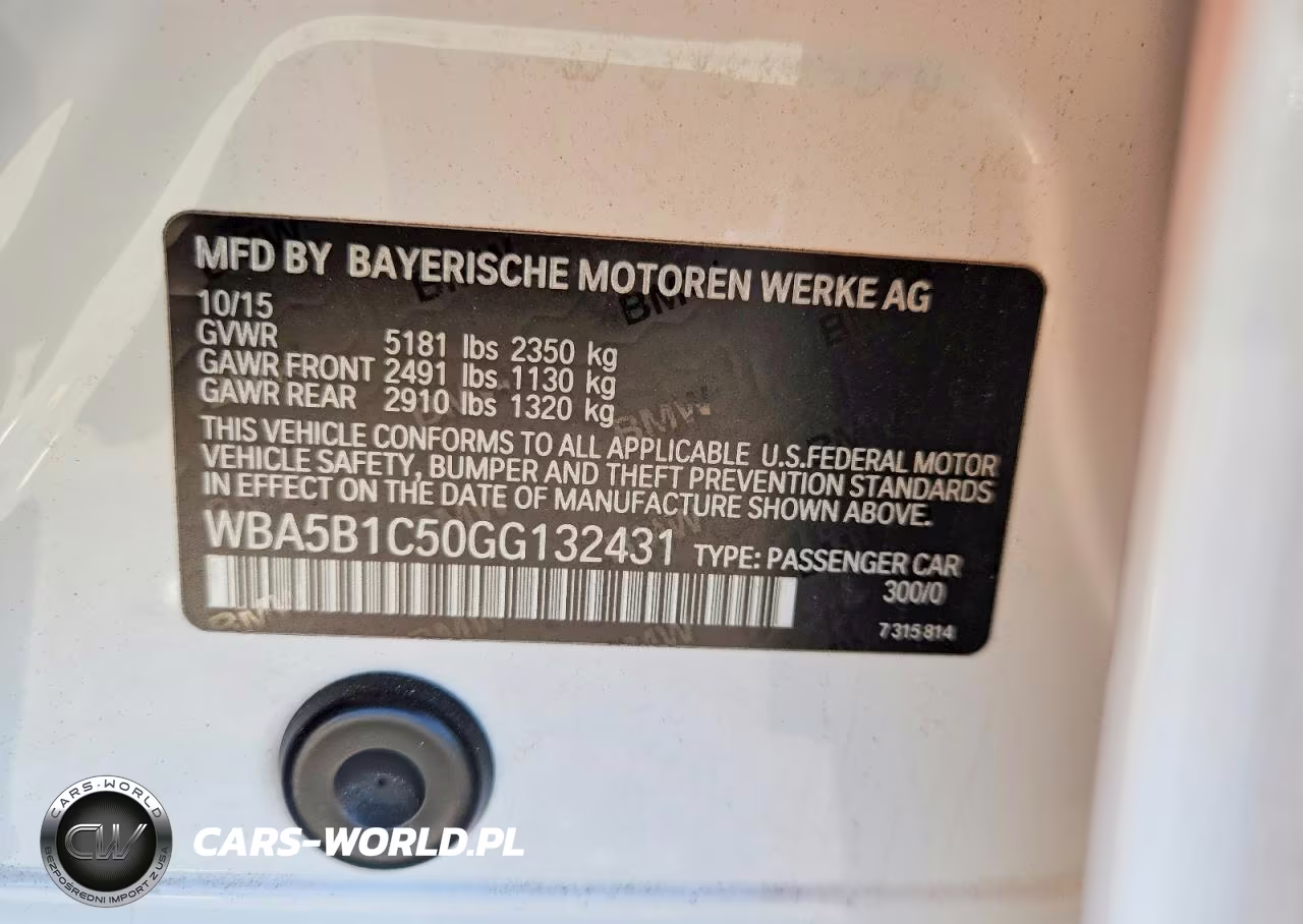 2016 BMW 535 I VIN:WBA5B1C50GG132431 - 12