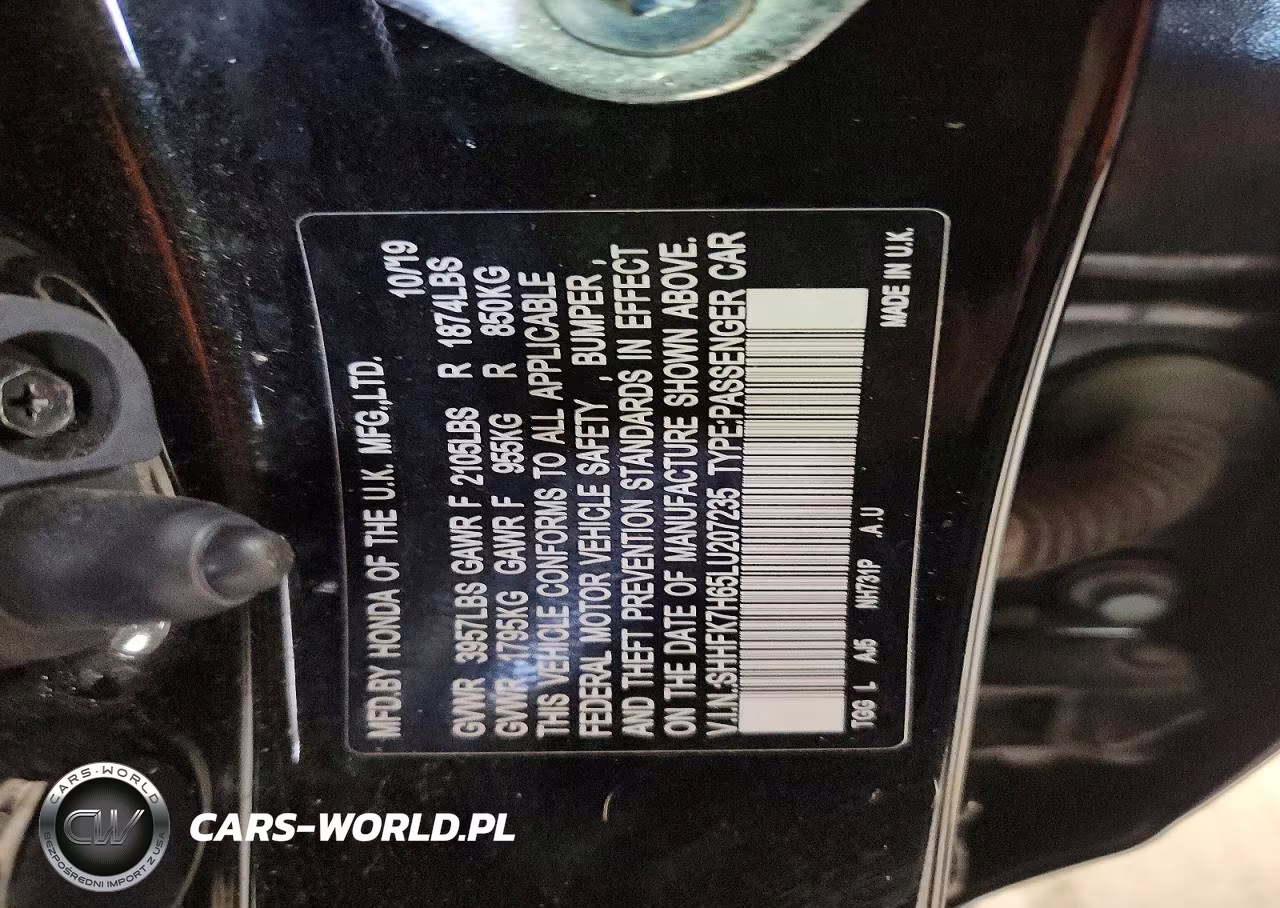 2020 Honda Civic Ex VIN:SHHFK7H65LU207235 - 12