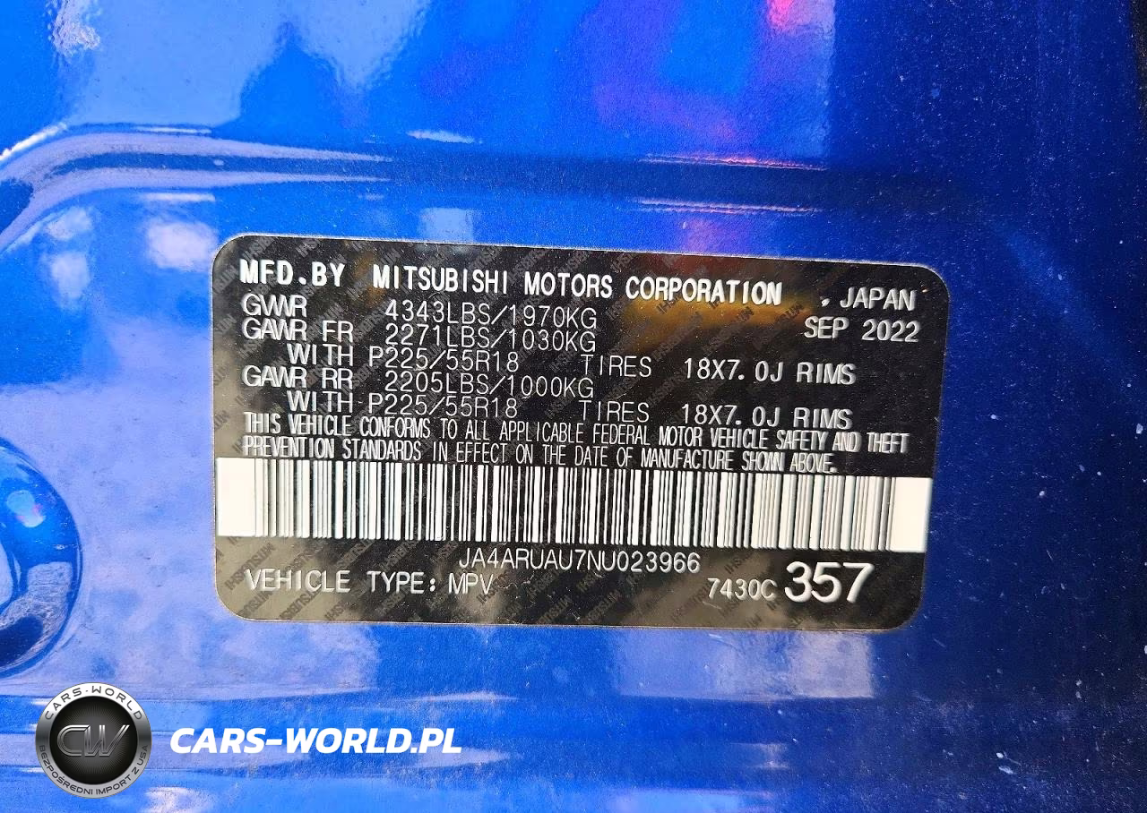 2022 Mitsubishi Outlander Sport Es VIN:JA4ARUAU7NU023966 - 13