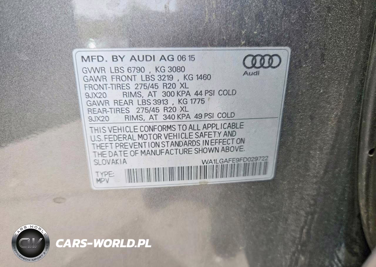 2015 Audi Q7 Premium Plus VIN:WA1LGAFE9FD029722 - 13