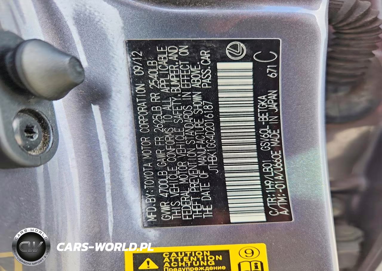 2013 Lexus Es 350 VIN:JTHBK1GG4D2016187 - 12