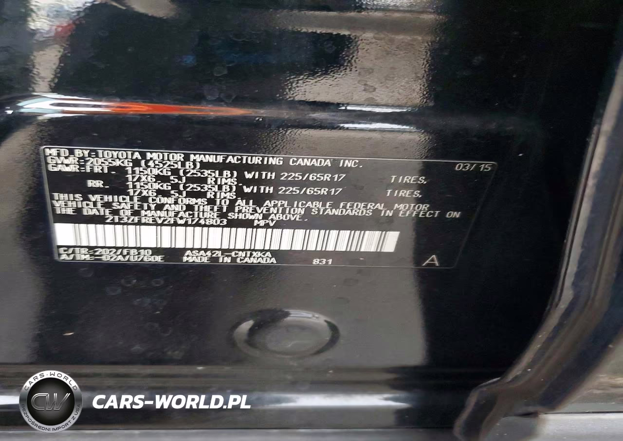 2015 Toyota Rav4 Le VIN:2T3ZFREV2FW174803 - 14