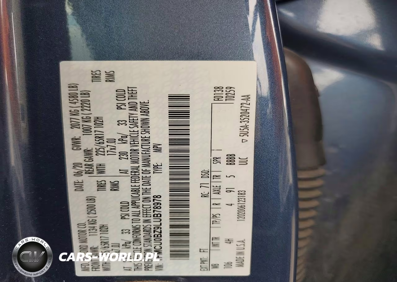 2020 Ford Escape Se Sport VIN:1FMCU0BZ9LUB78978 - 13