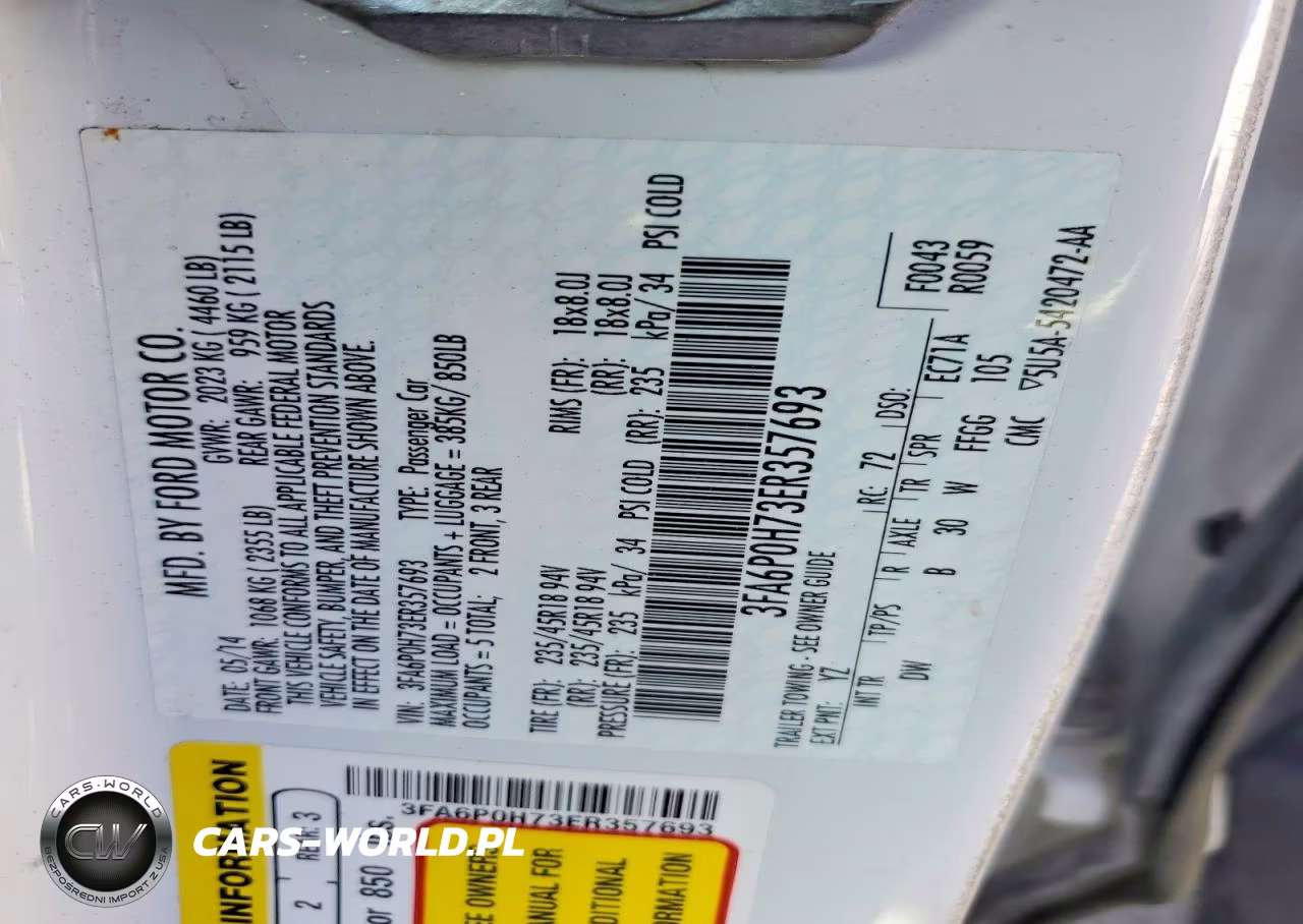 2014 Ford Fusion Se VIN:3FA6P0H73ER357693 - 12