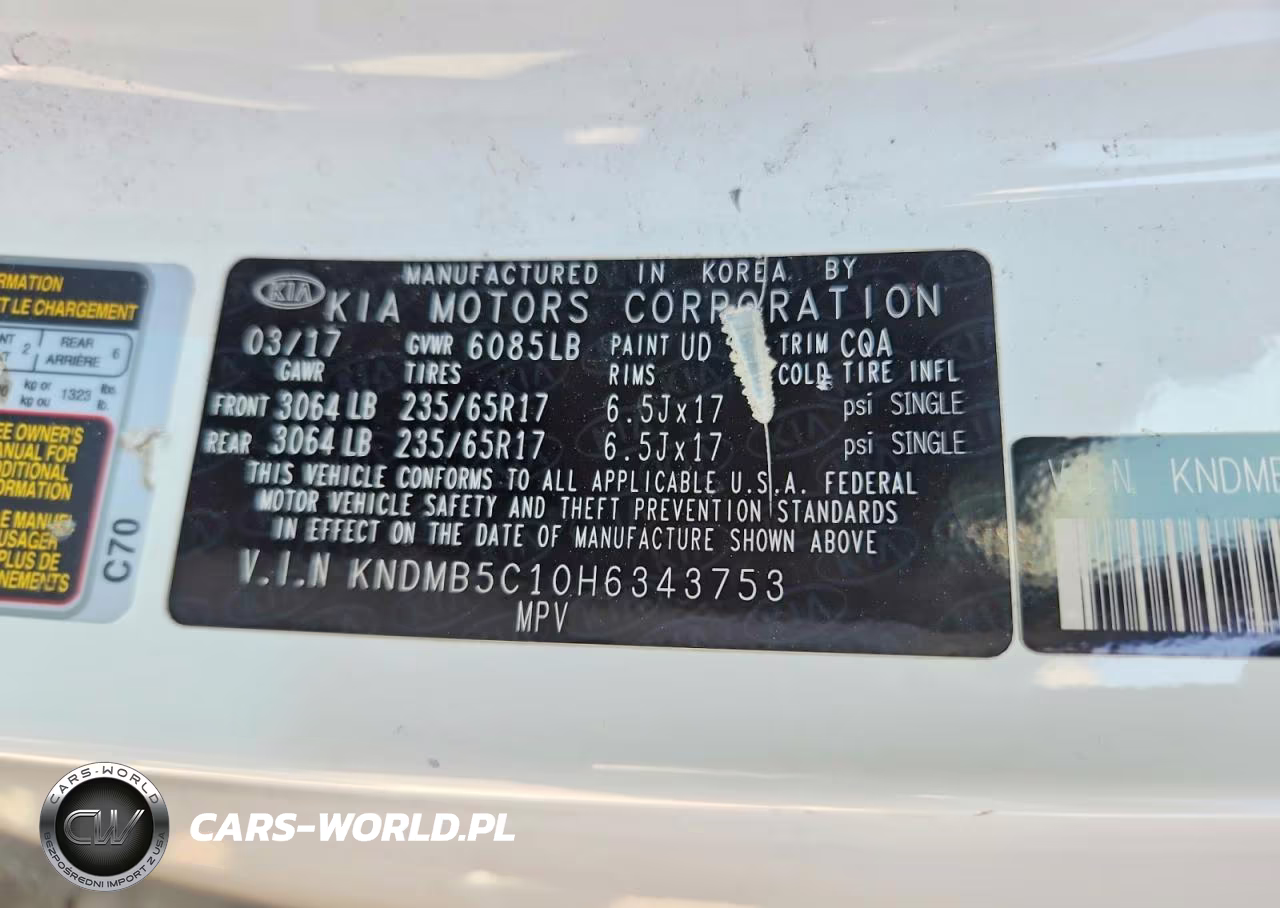 2017 Kia Sedona Lx VIN:KNDMB5C10H6343753 - 13