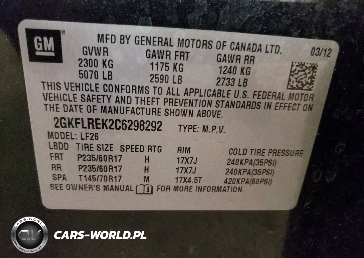 2012 GMC Terrain Sle VIN:2GKFLREK2C6298292 - 13
