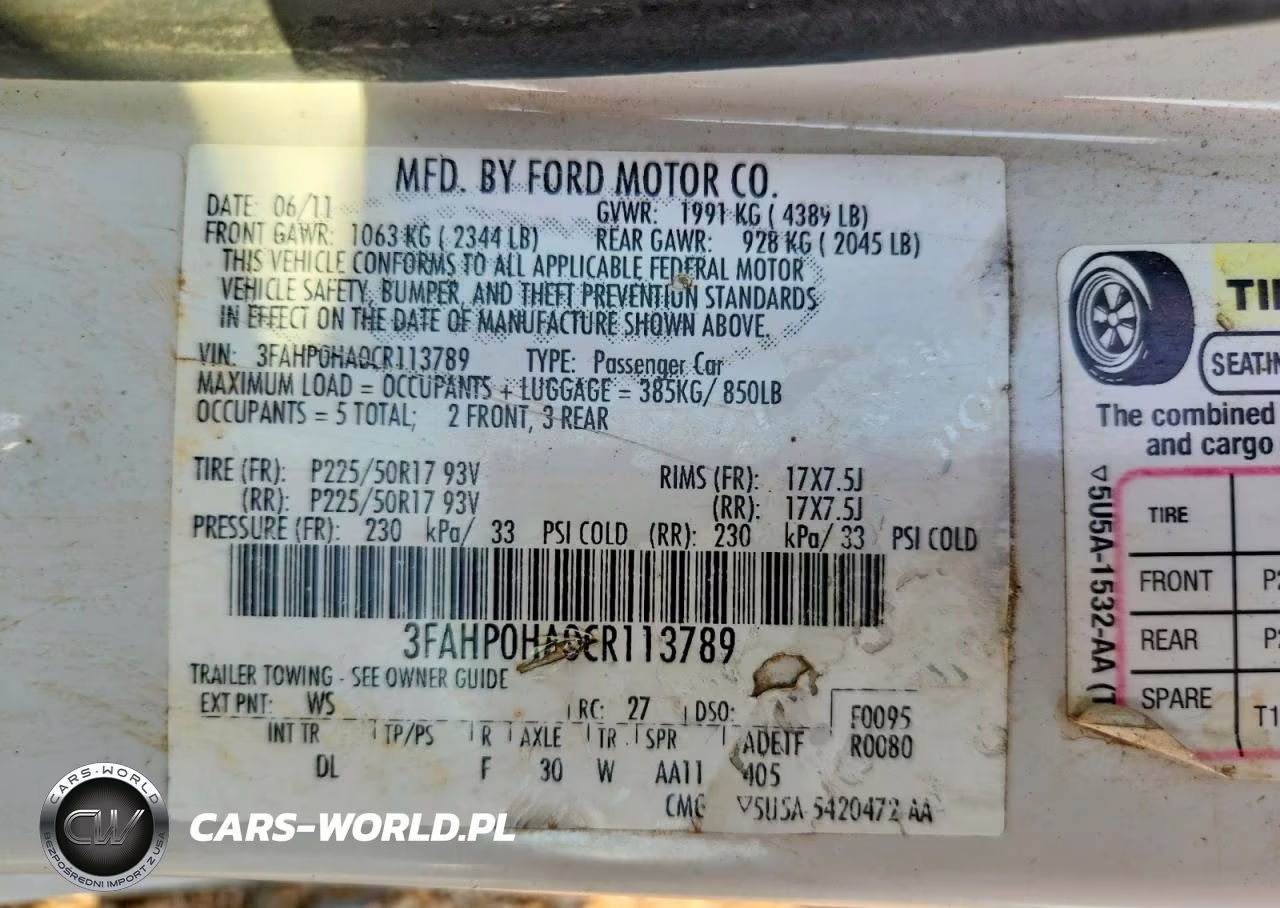 2012 Ford Fusion Se VIN:3FAHP0HA0CR113789 - 13