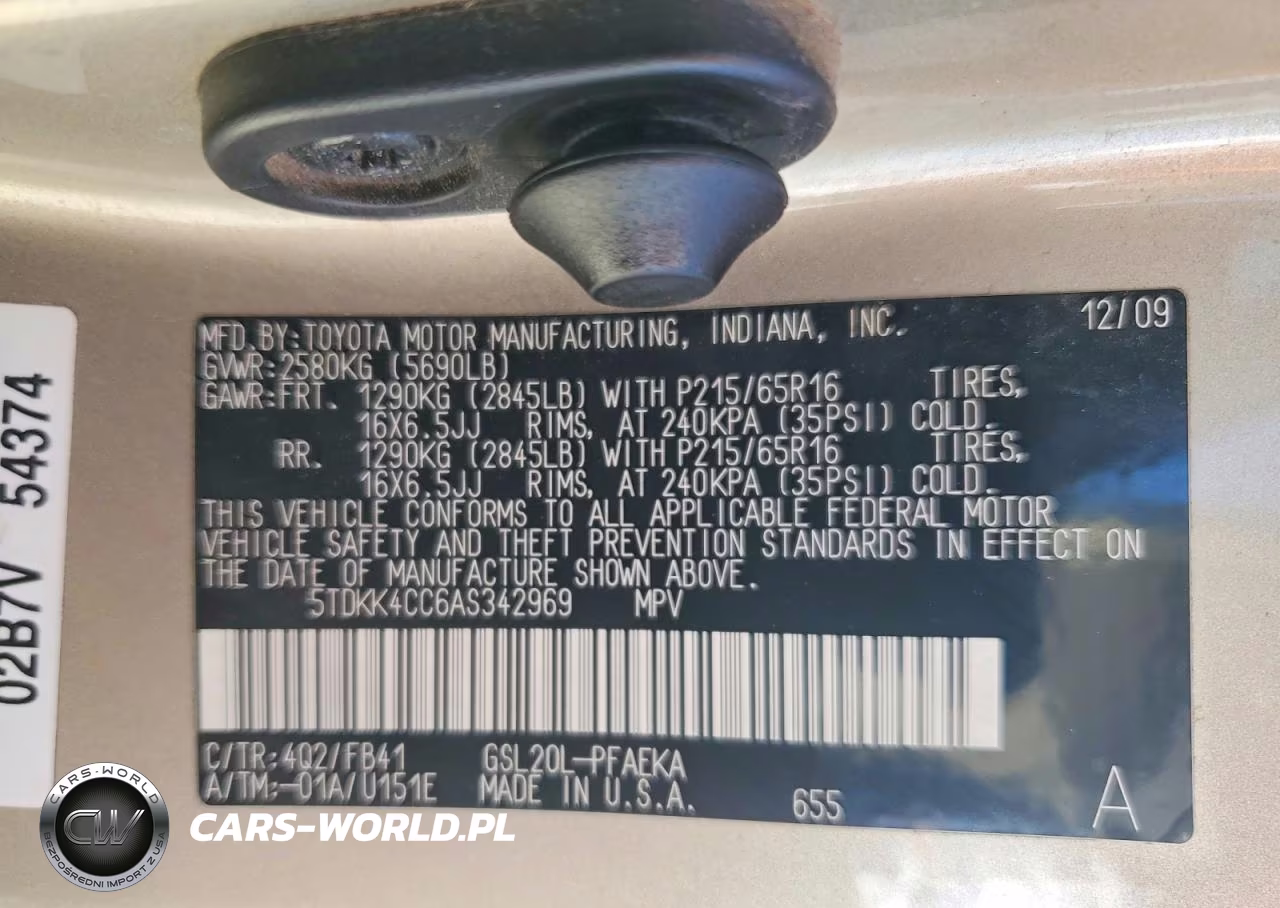 2010 Toyota Sienna Ce 7-Passenger VIN:5TDKK4CC6AS342969 - 13