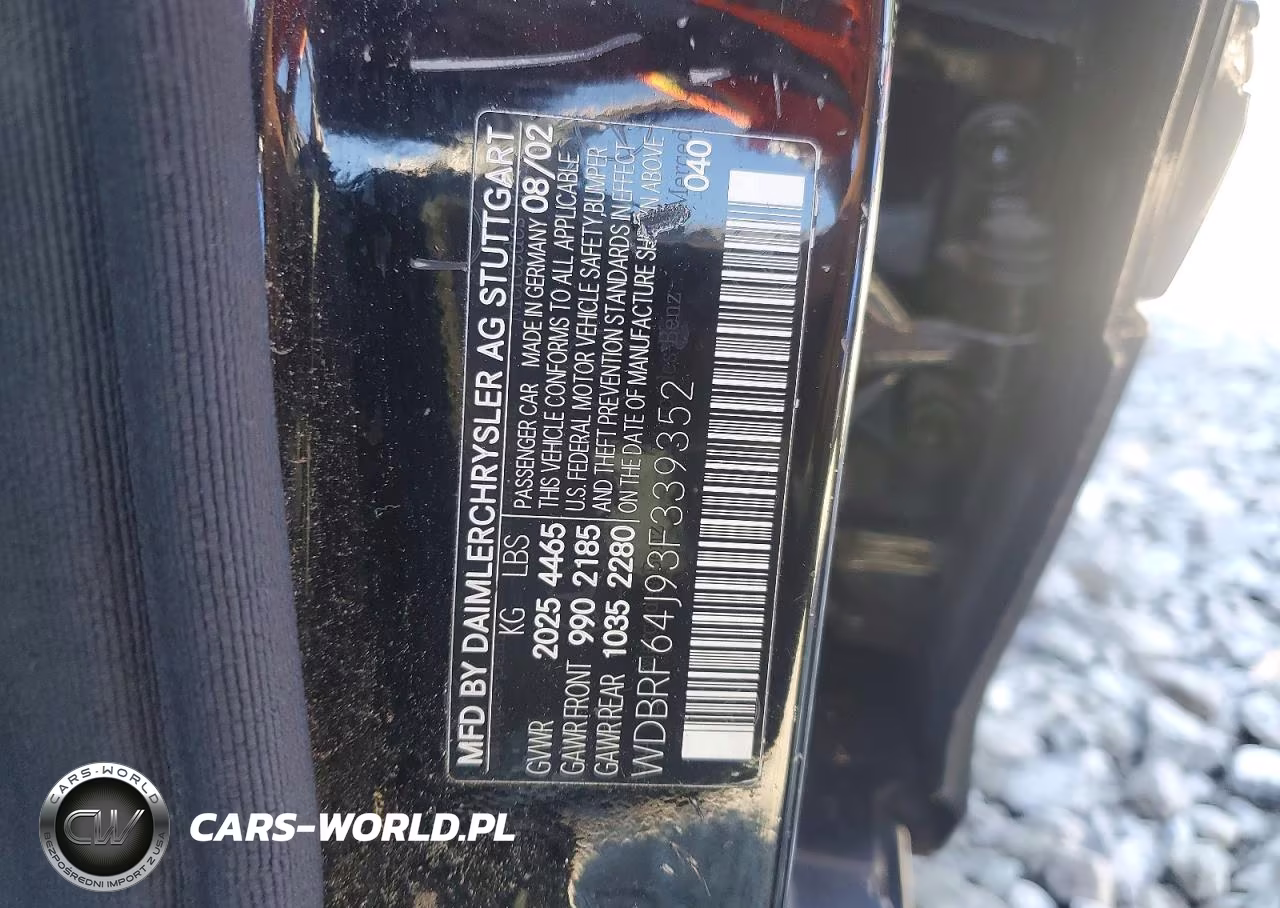 2003 Mercedes-Benz C 320 VIN:WDBRF64J93F339352 - 12
