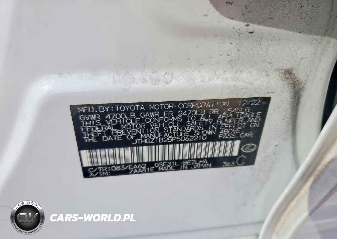 2023 Lexus Is 350 F Sport VIN:JTHGZ1B25P5062210 - 12