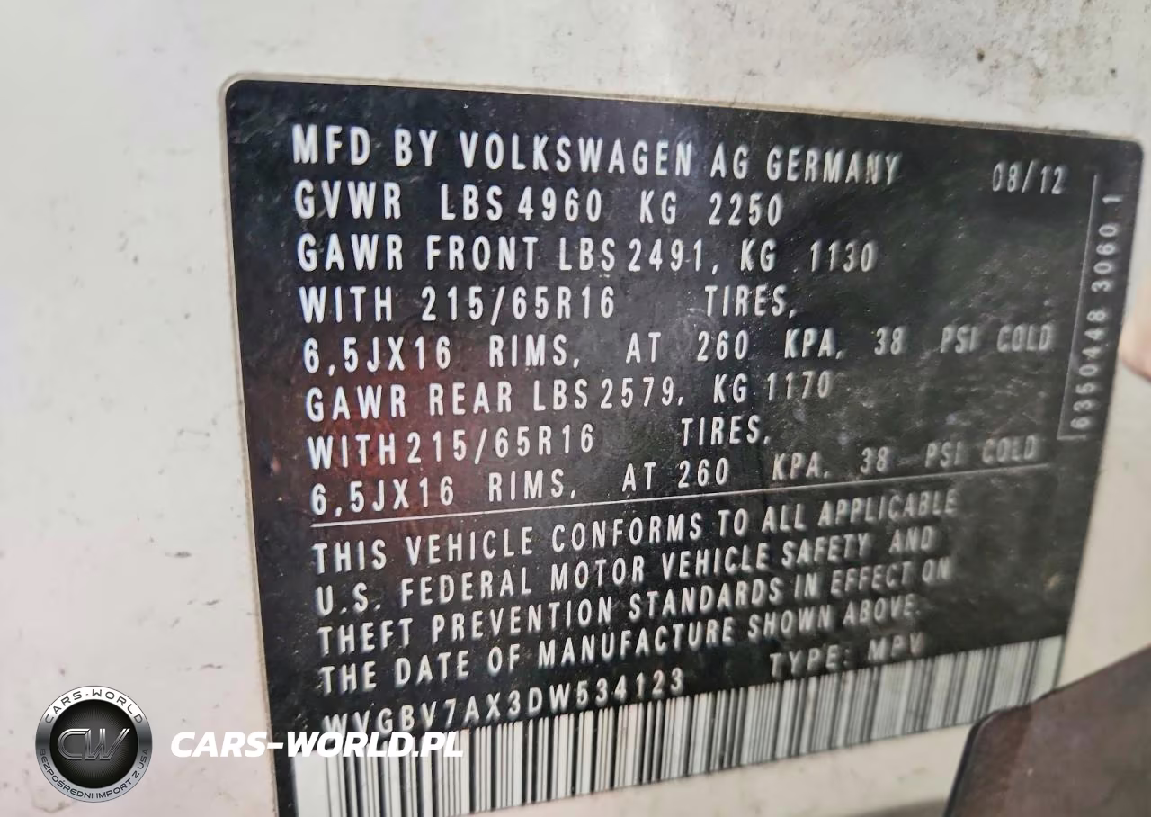 2013 Volkswagen Tiguan S VIN:WVGBV7AX3DW534123 - 13