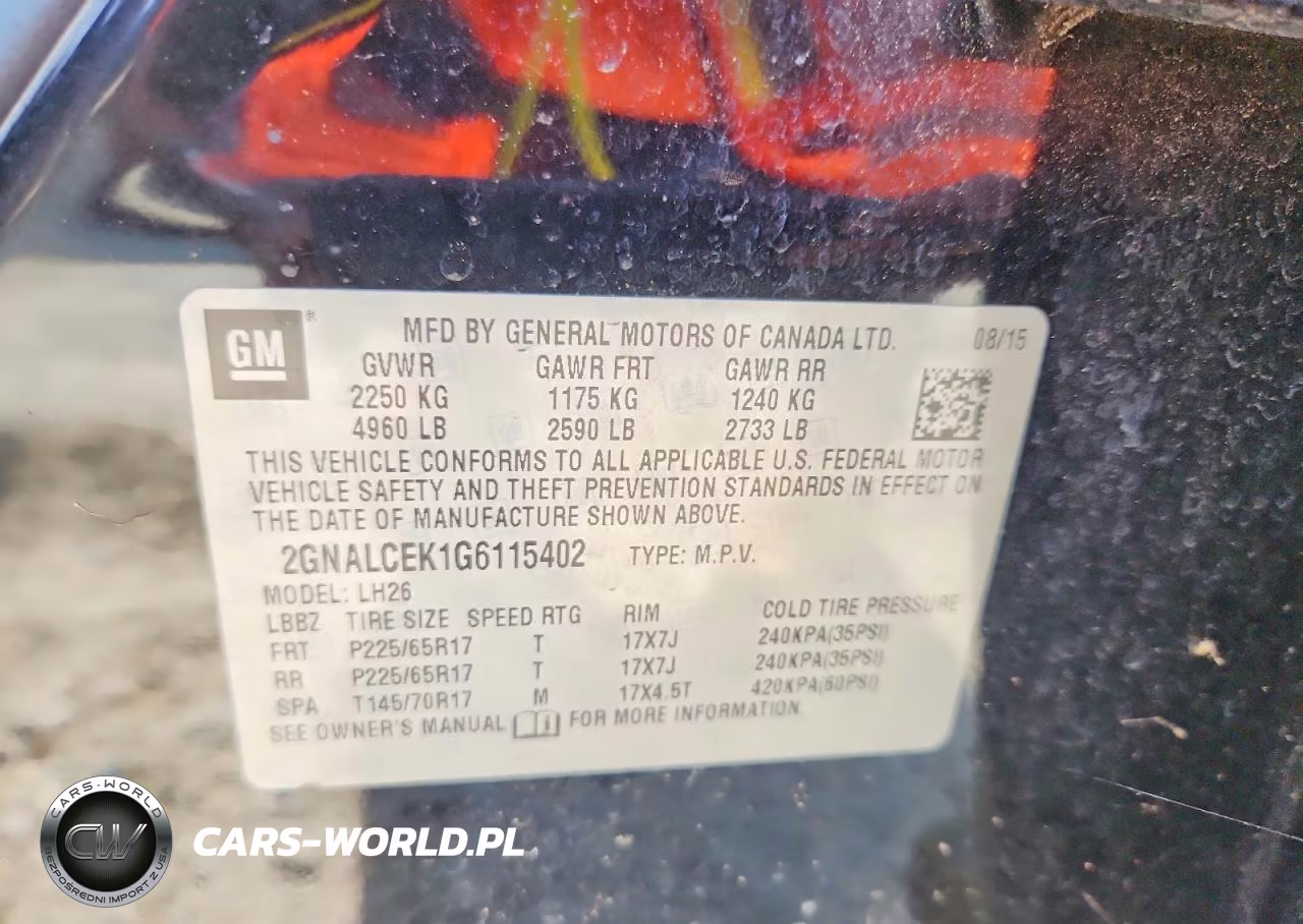 2016 Chevrolet Equinox Lt VIN:2GNALCEK1G6115402 - 13