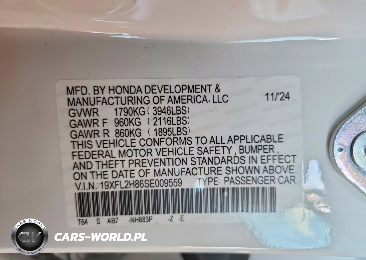 2025 Honda Civic Sport VIN:19XFL2H86SE009559 - 12