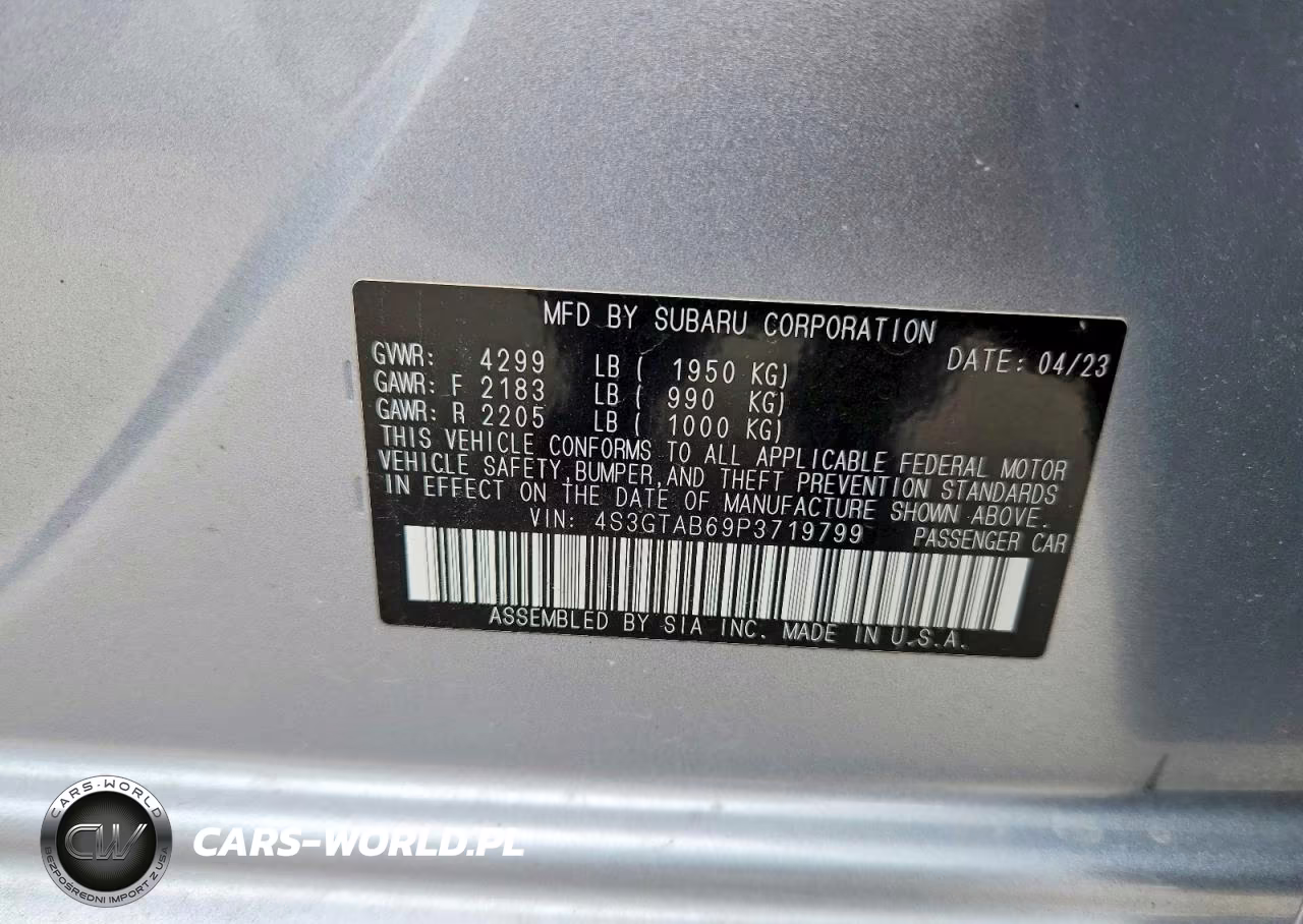 2023 Subaru Impreza VIN:4S3GTAB69P3719799 - 12