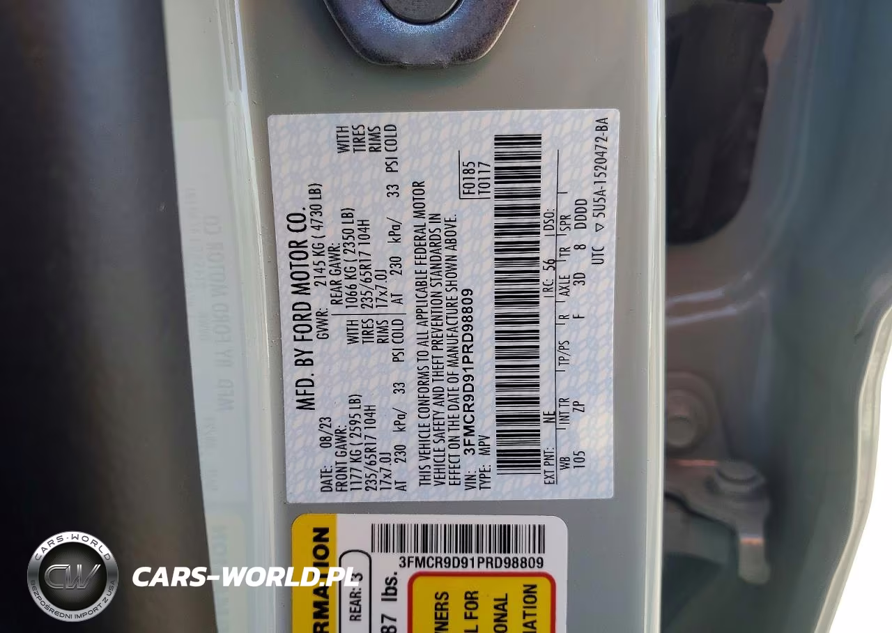 2023 Ford Bronco Sport Badlands VIN:3FMCR9D91PRD98809 - 13