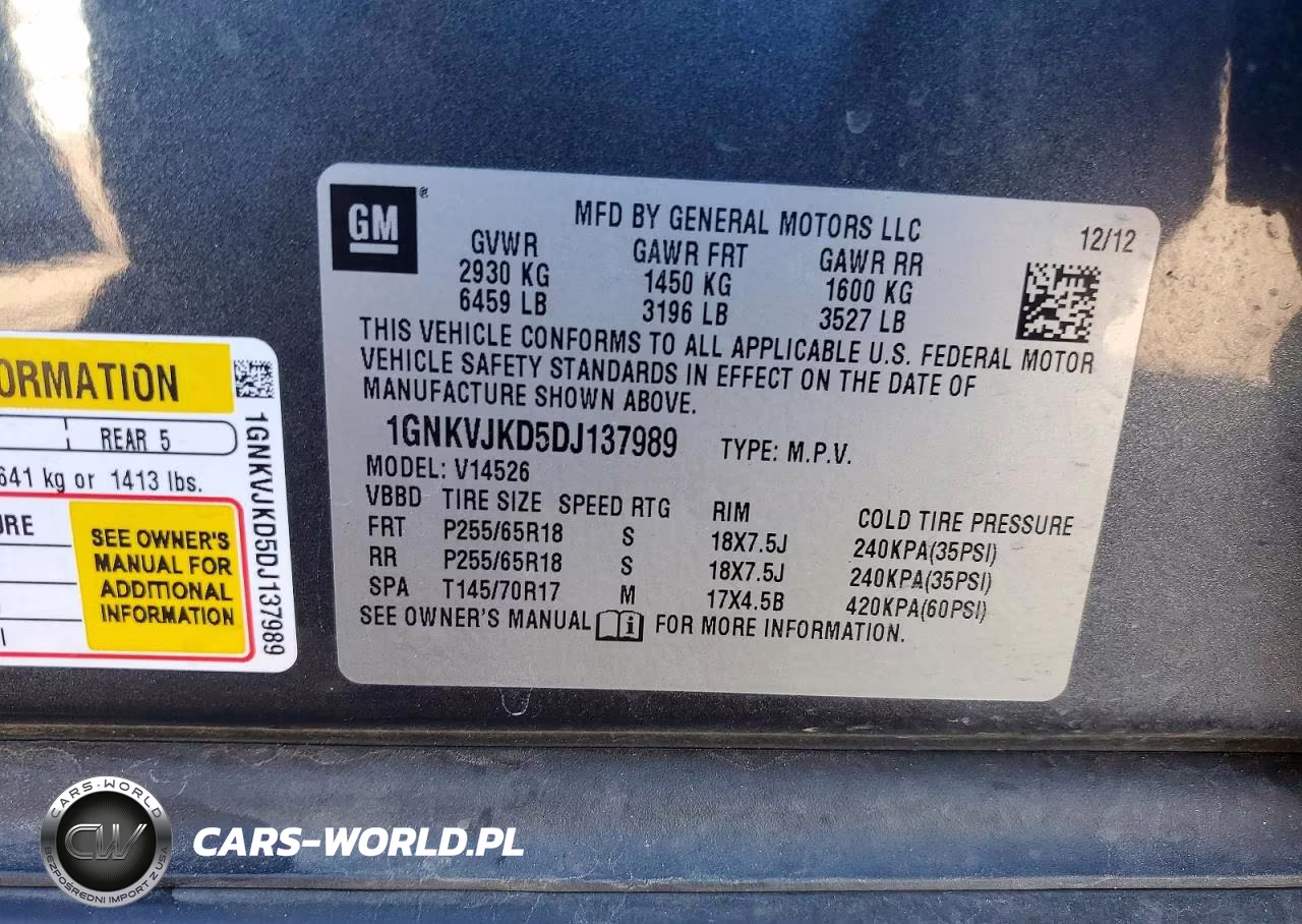 2013 Chevrolet Traverse VIN:1GNKVJKD5DJ137989 - 13