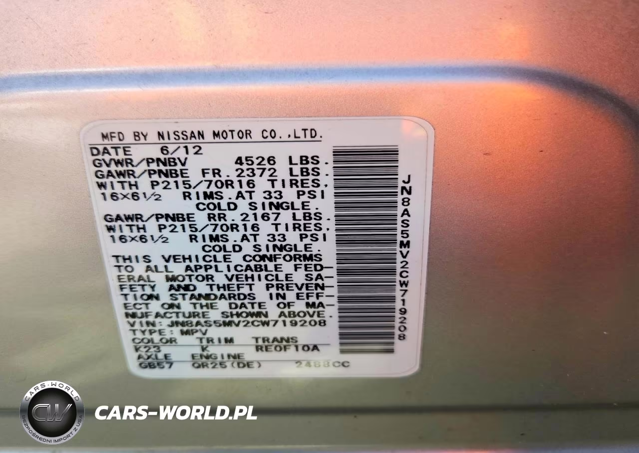 2012 Nissan Rogue S VIN:JN8AS5MV2CW719208 - 14