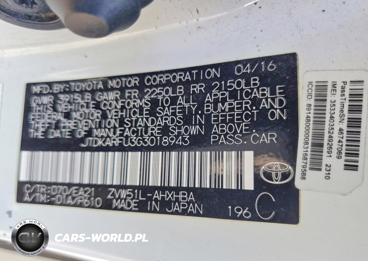2016 Toyota Prius Four Touring VIN:JTDKARFU3G3018943 - 12