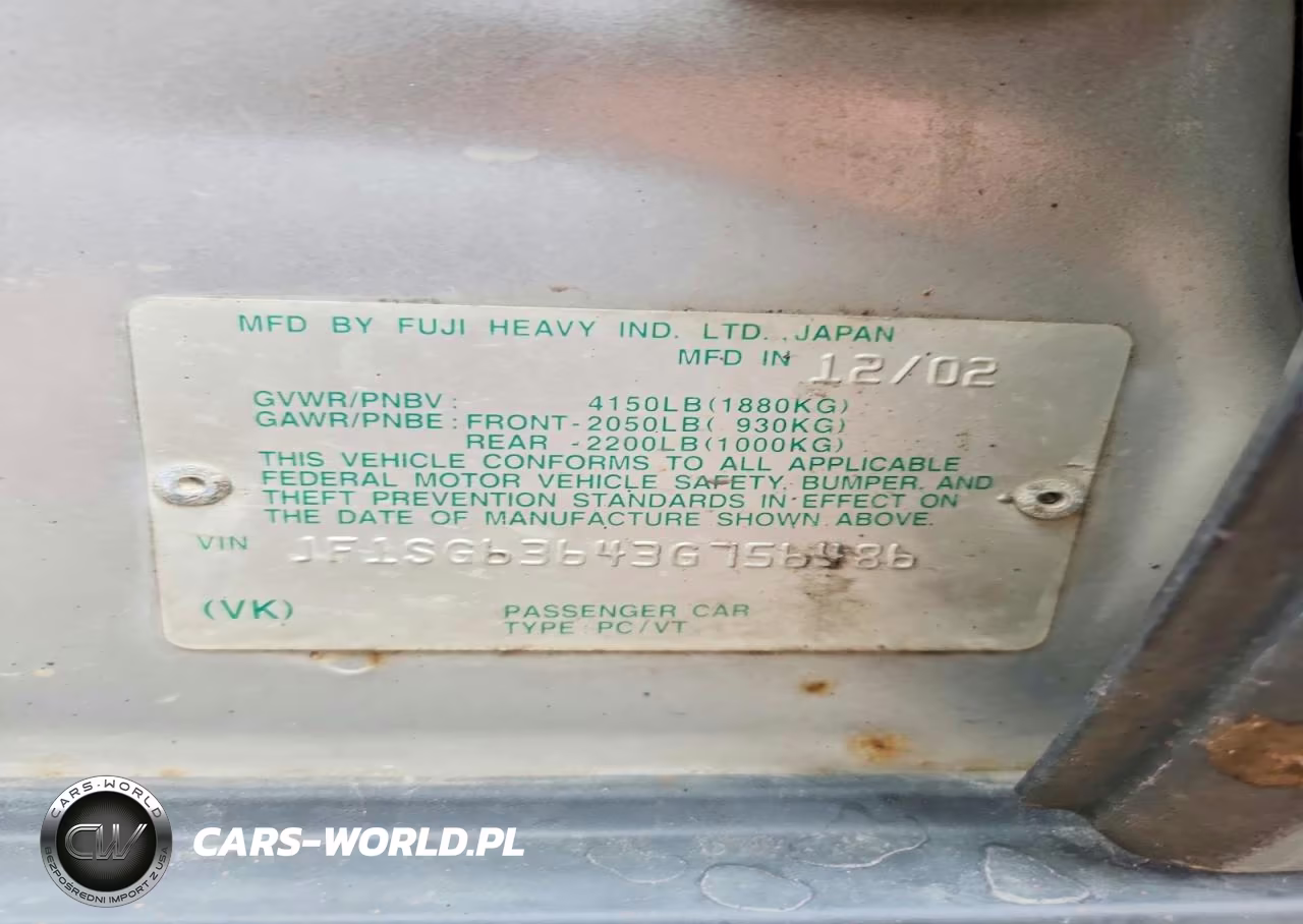 2003 Subaru Forester 2.5X VIN:JF1SG63643G756486 - 12