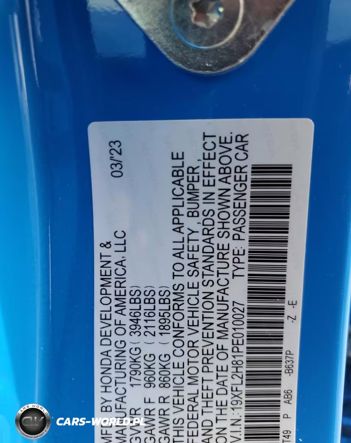 2023 Honda Civic Sport VIN:19XFL2H81PE010027 - 12