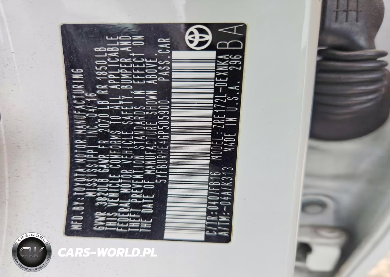 2016 Toyota Corolla Le VIN:5YFBURHE4GP505900 - 13