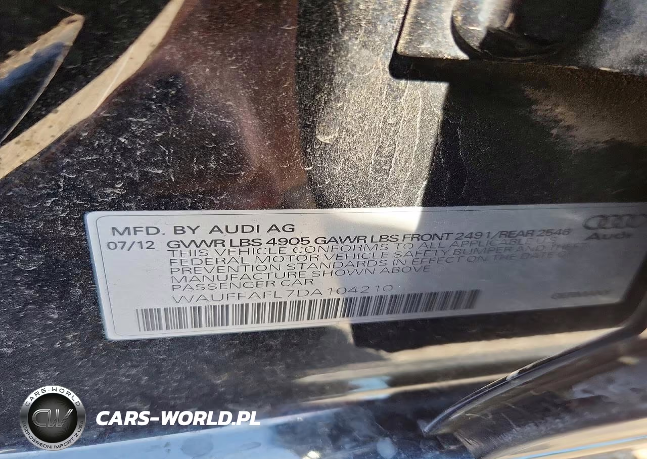 2013 Audi A4 Premium Plus VIN:WAUFFAFL7DA104210 - 12
