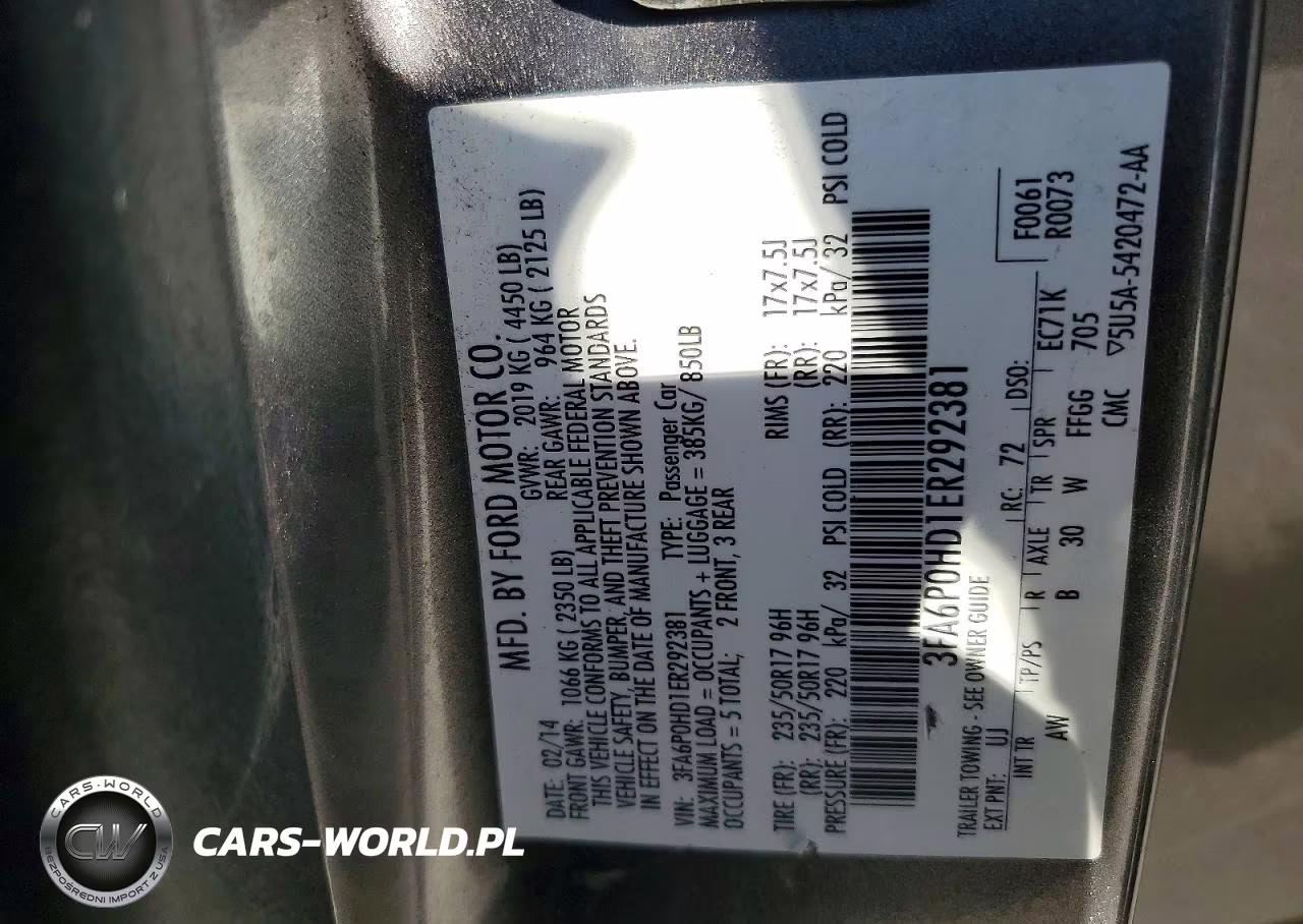 2014 Ford Fusion Se VIN:3FA6P0HD1ER292381 - 12