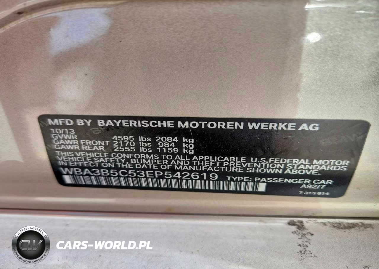 2014 BMW 328 Xi Sulev VIN:WBA3B5C53EP542619 - 12