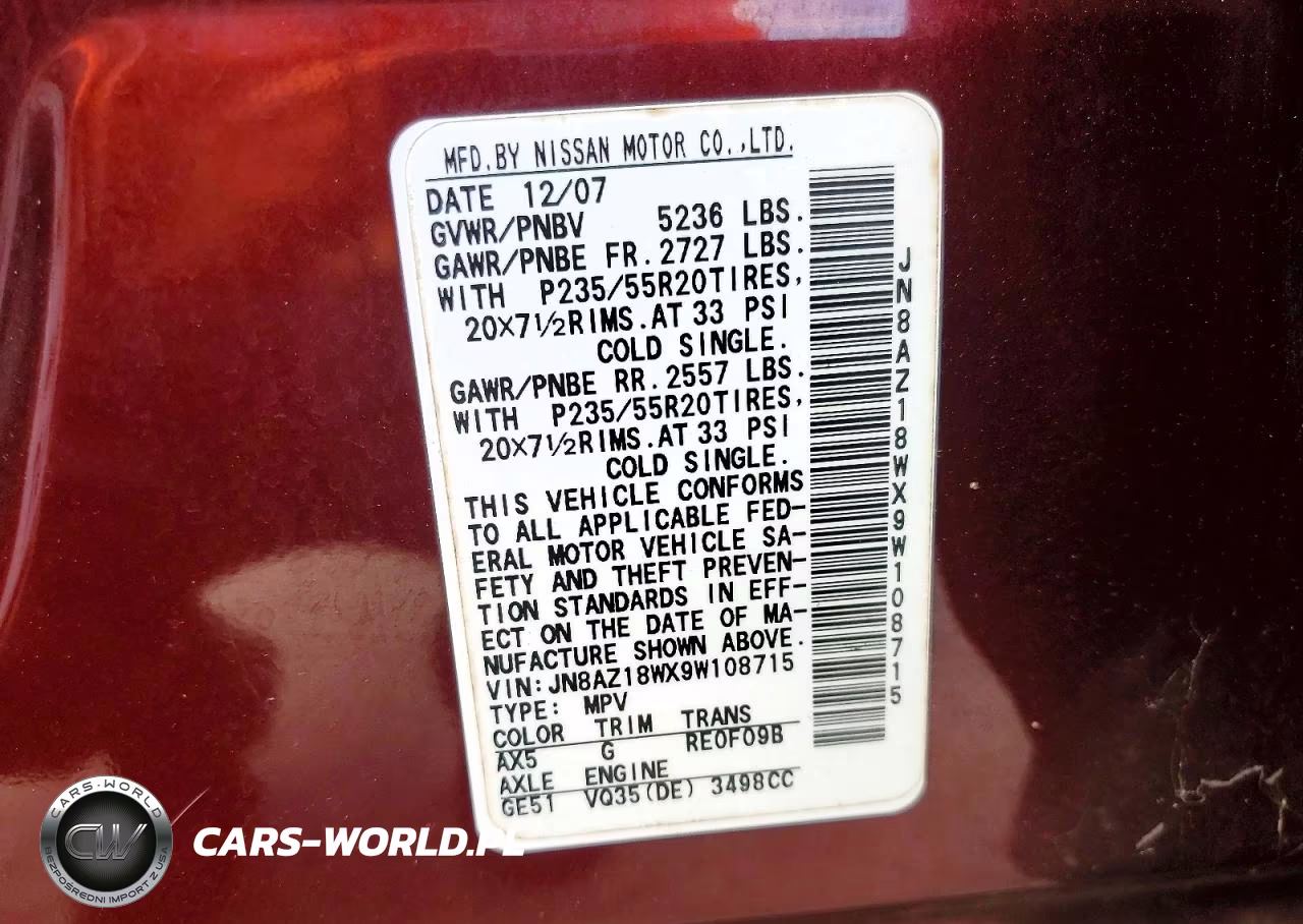 2009 Nissan Murano S VIN:JN8AZ18WX9W108715 - 12