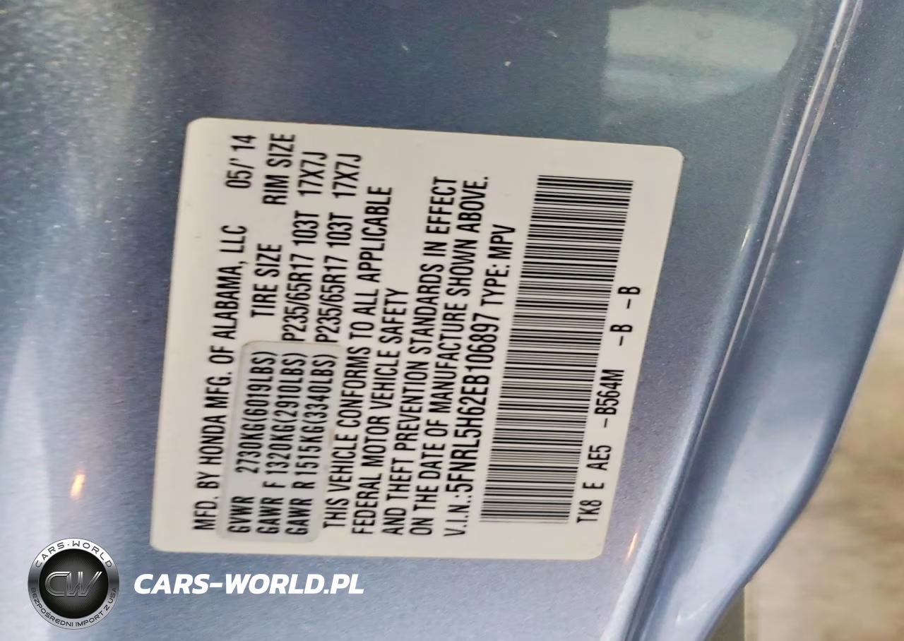 2014 Honda Odyssey Exl VIN:5FNRL5H62EB106897 - 13