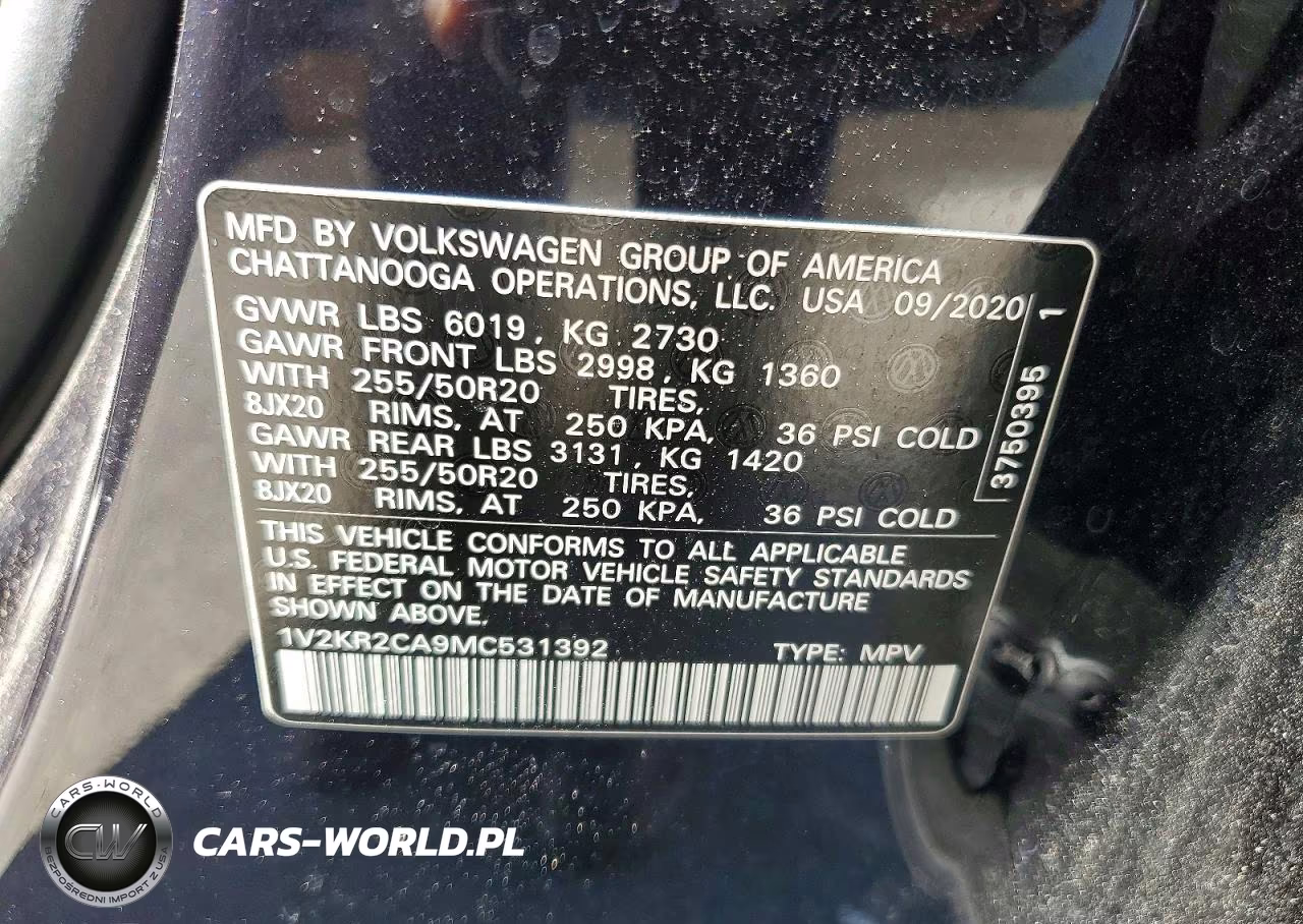 2021 Volkswagen Atlas Se VIN:1V2KR2CA9MC531392 - 13