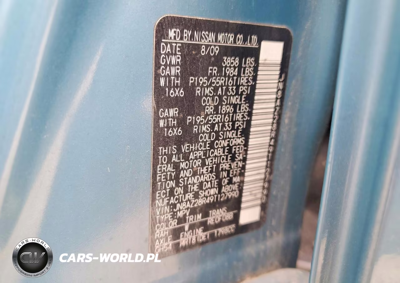 2009 Nissan Cube 1.8 VIN:JN8AZ28R49T127990 - 13