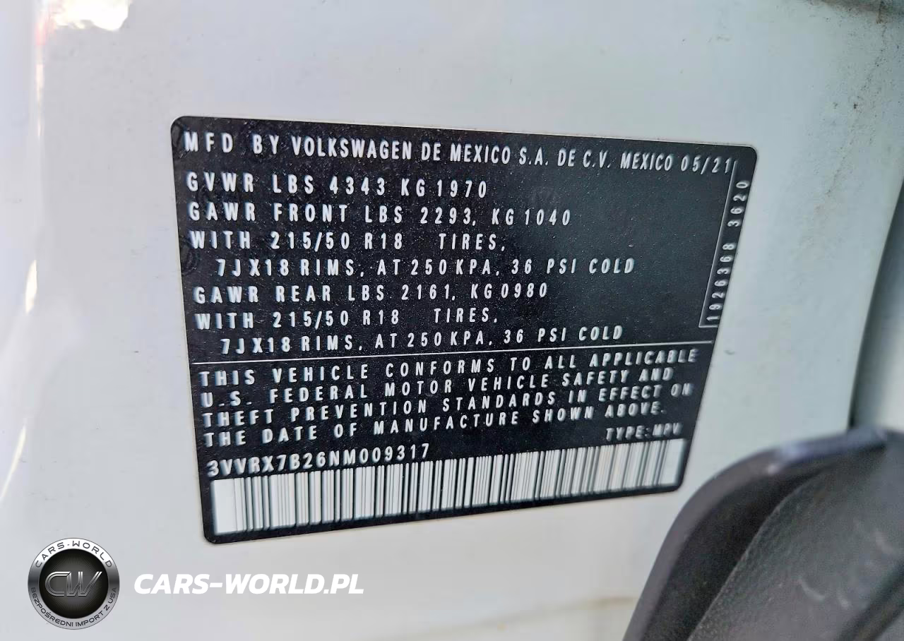 2022 Volkswagen Taos Se VIN:3VVRX7B26NM009317 - 13