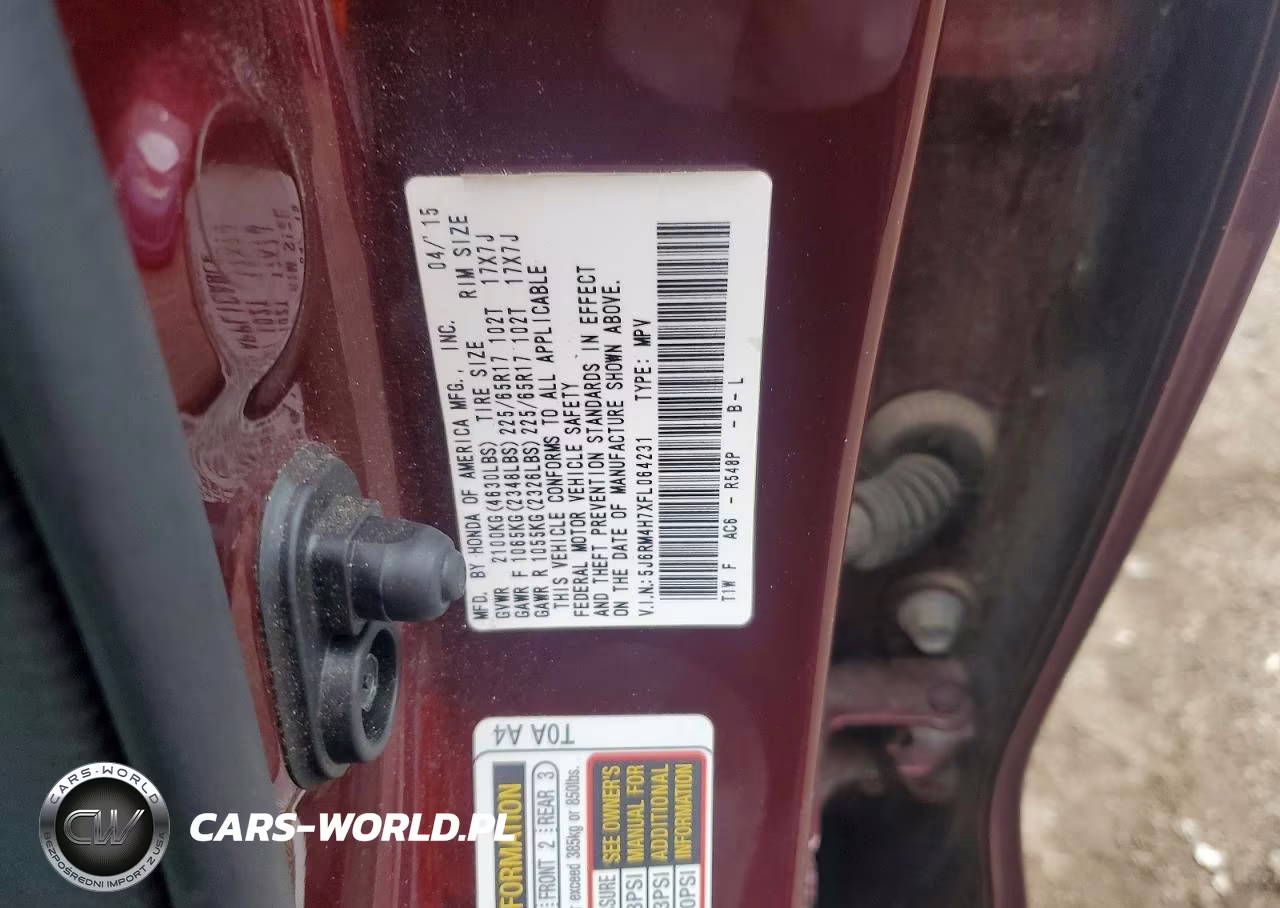 2015 Honda Cr-V Exl VIN:5J6RM4H7XFL064231 - 13