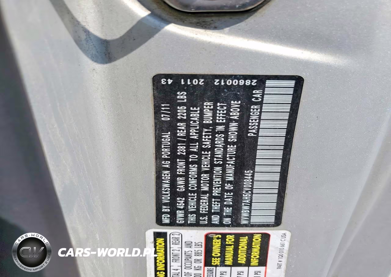 2012 Volkswagen Eos Komfort VIN:WVWBW7AH5CV008445 - 12
