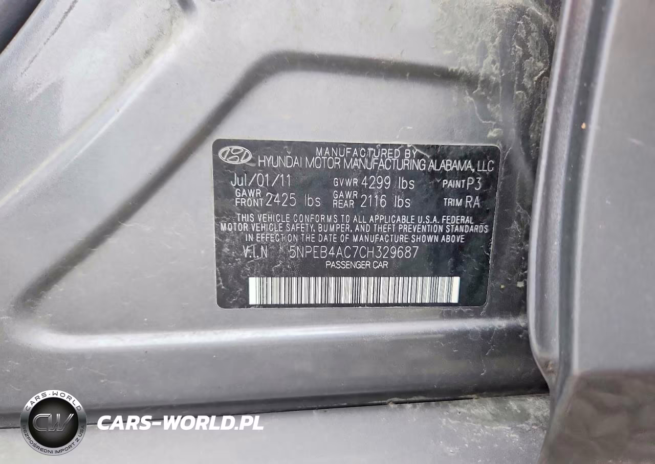 2012 Hyundai Sonata Gls VIN:5NPEB4AC7CH329687 - 12