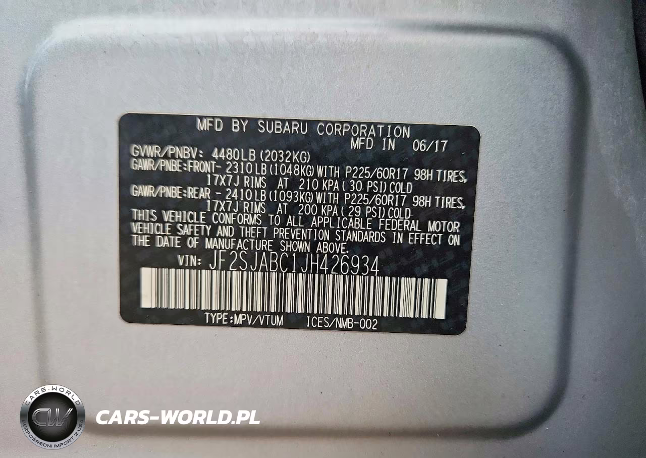 2018 Subaru Forester 2.5I VIN:JF2SJABC1JH426934 - 13