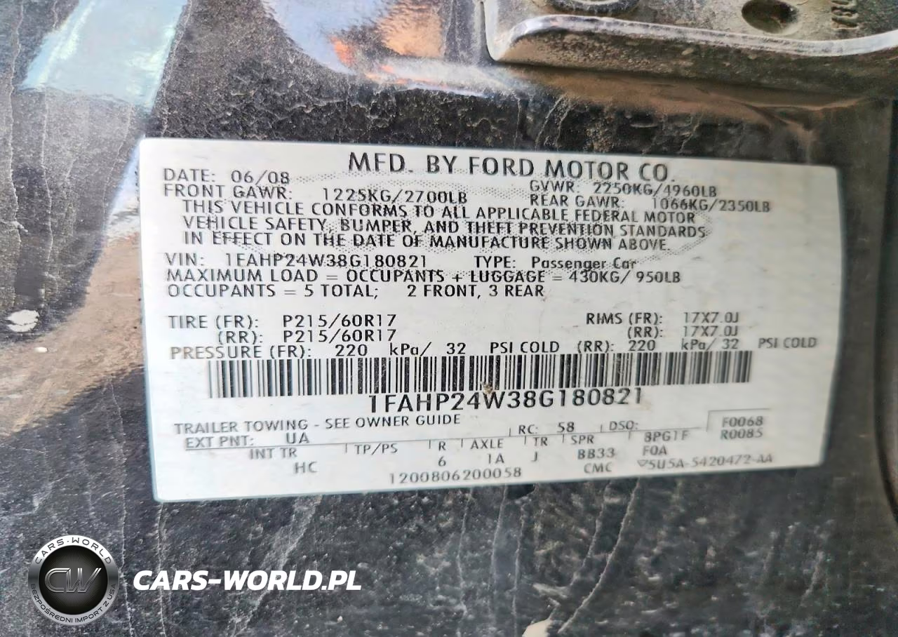 2008 Ford Taurus Sel VIN:1FAHP24W38G180821 - 12