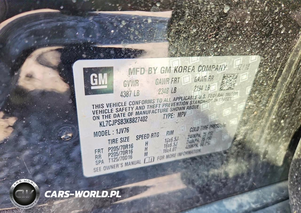 2019 Chevrolet Trax 1Lt VIN:KL7CJPSB3KB827402 - 13