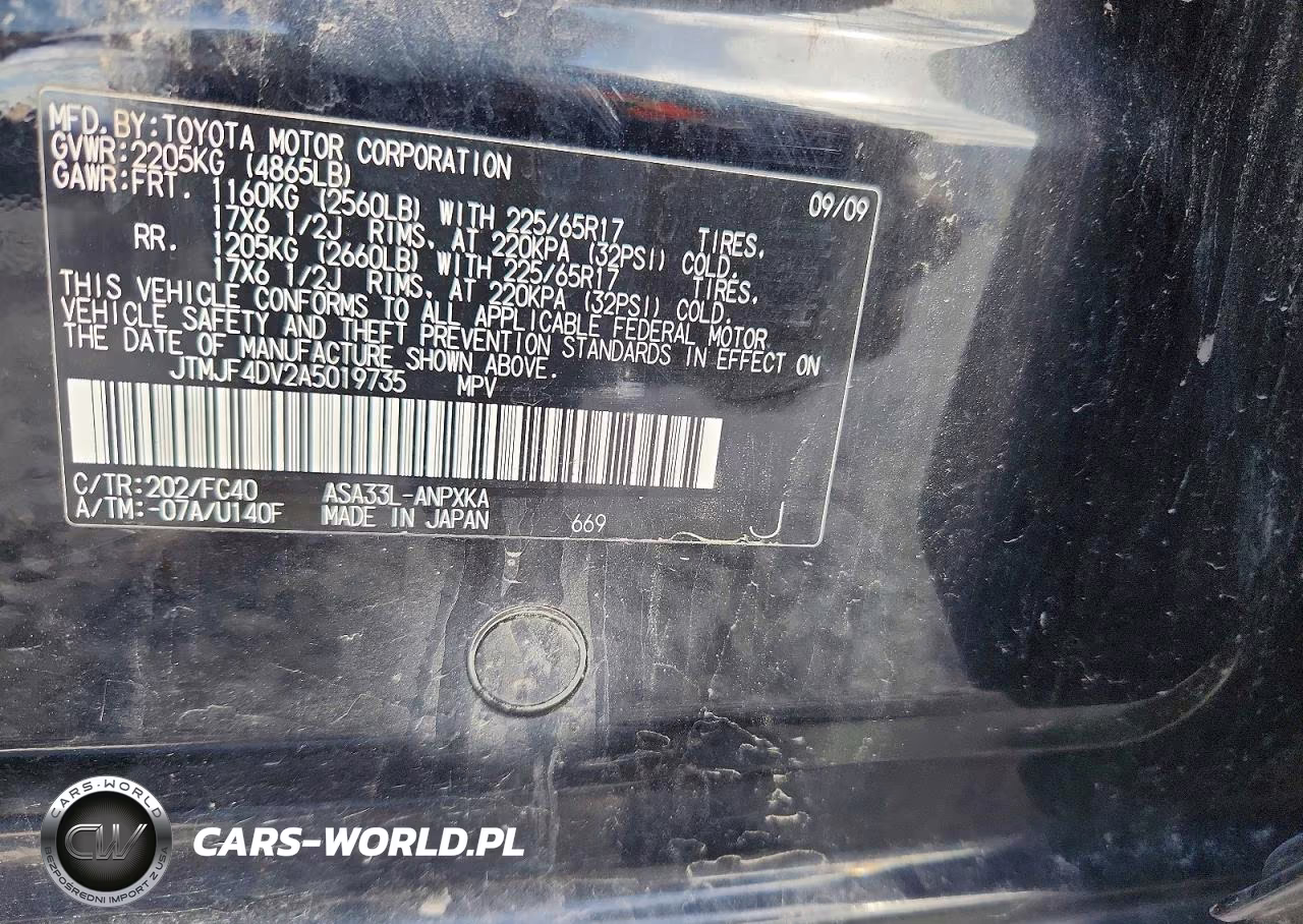 2010 Toyota Rav4 Base VIN:JTMJF4DV2A5019735 - 12
