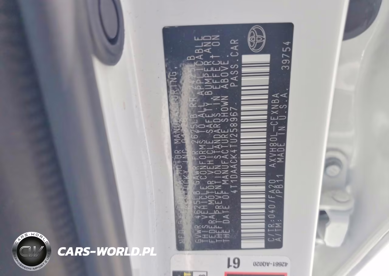 2026 Toyota Camry Le VIN:4T1DAACK4TU258967 - 14