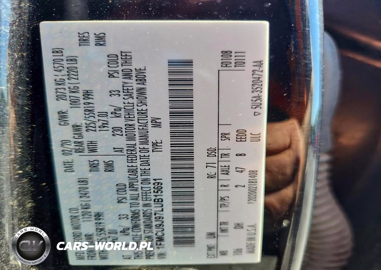 2020 Ford Escape Titanium VIN:1FMCU9J97LUB15691 - 13