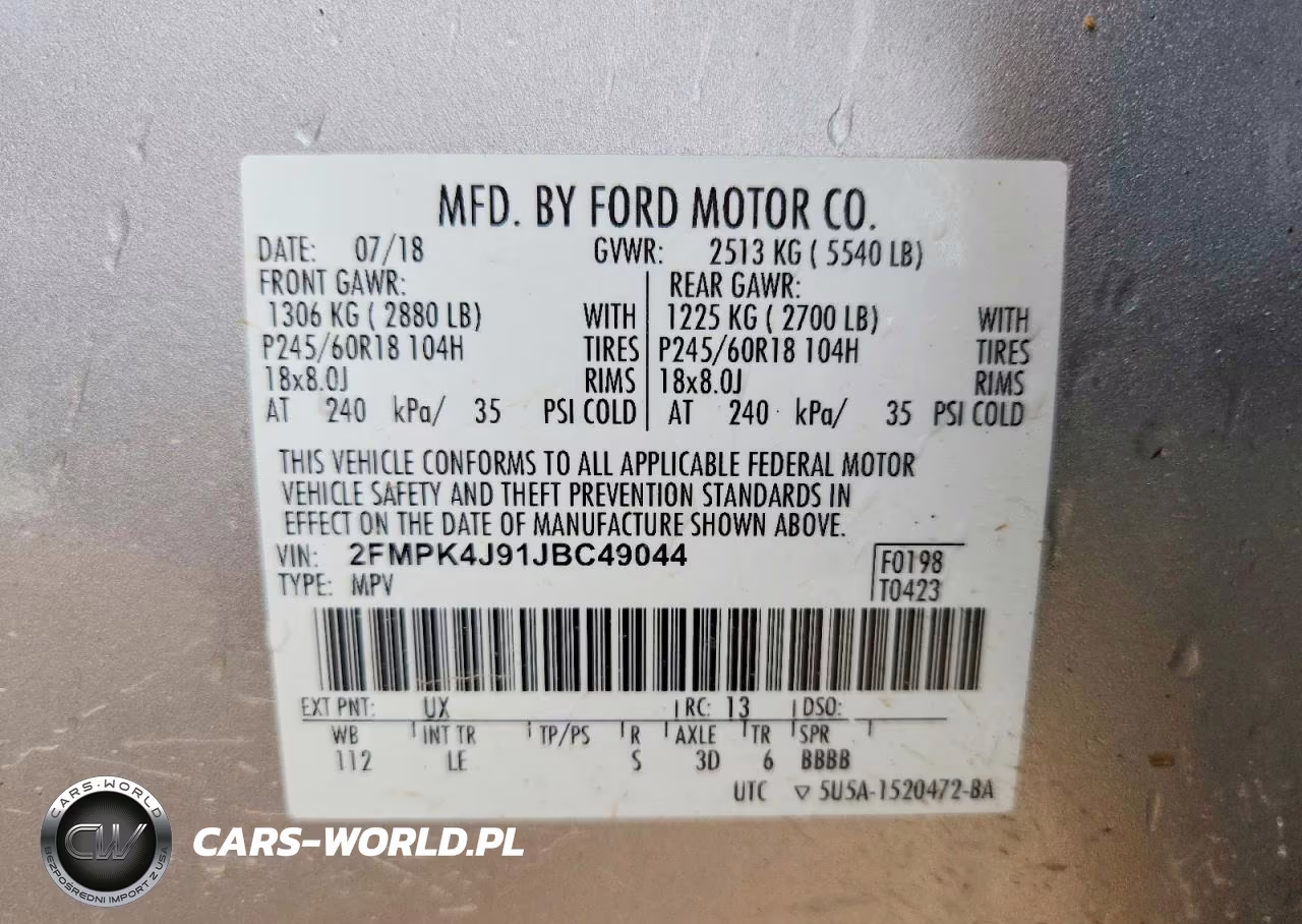 2018 Ford Edge Sel VIN:2FMPK4J91JBC49044 - 13