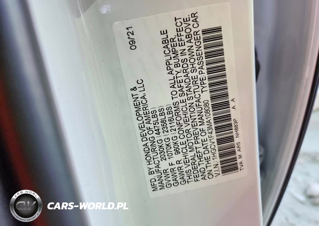 2021 Honda Accord Sport Se VIN:1HGCV1F43MA108080 - 12