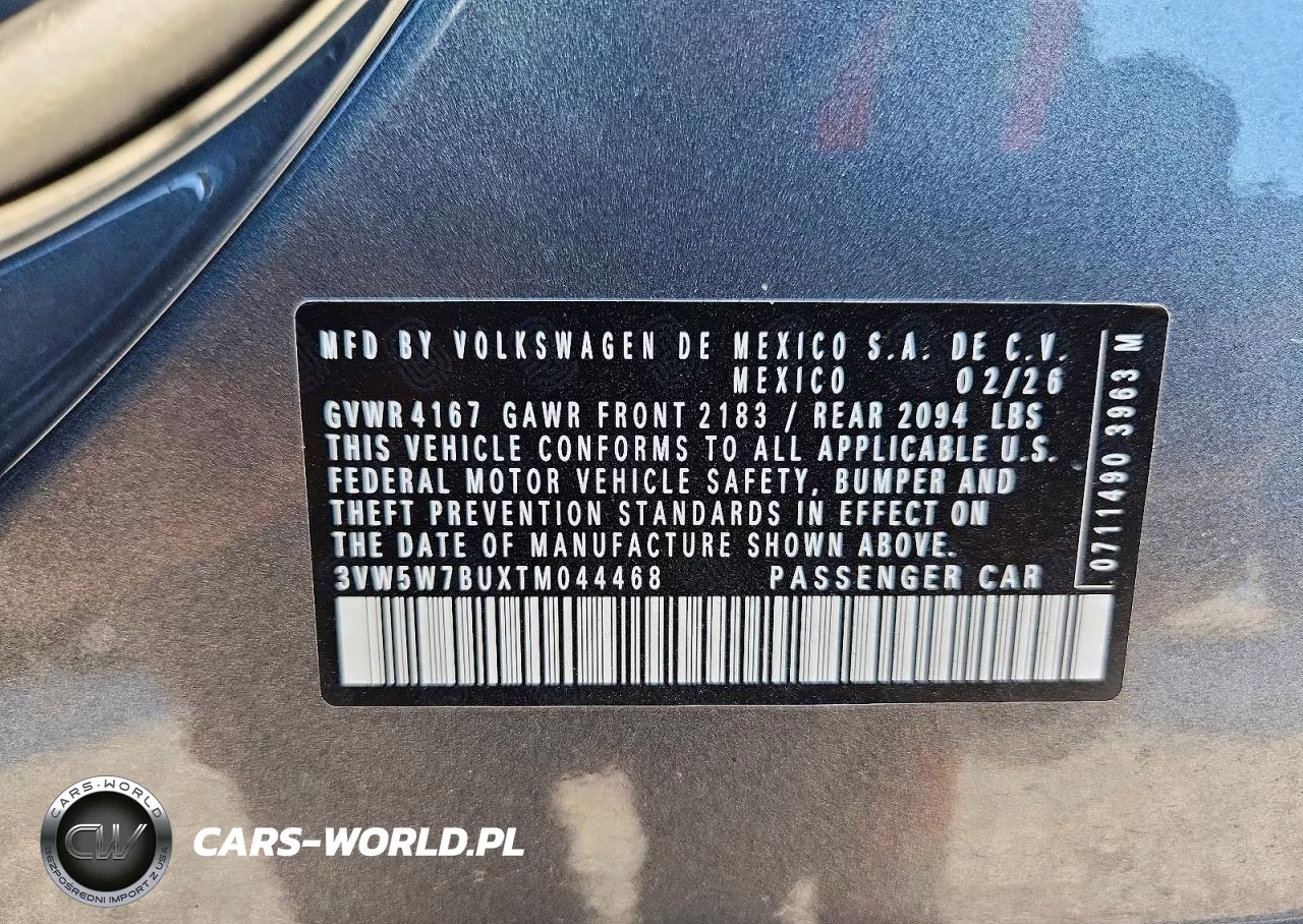 2026 Volkswagen Jetta S VIN:3VW5W7BUXTM044468 - 13