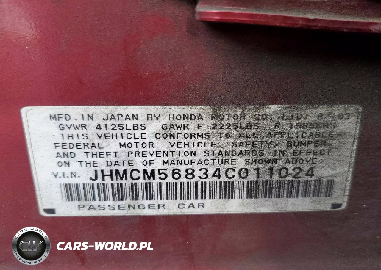 2004 Honda Accord Ex VIN:JHMCM56834C011024 - 12