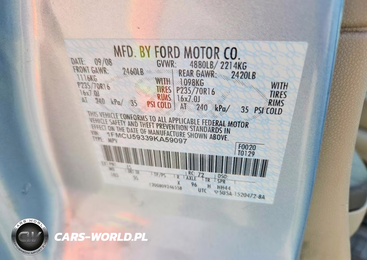2009 Ford Escape Hybrid VIN:1FMCU59339KA59097 - 13