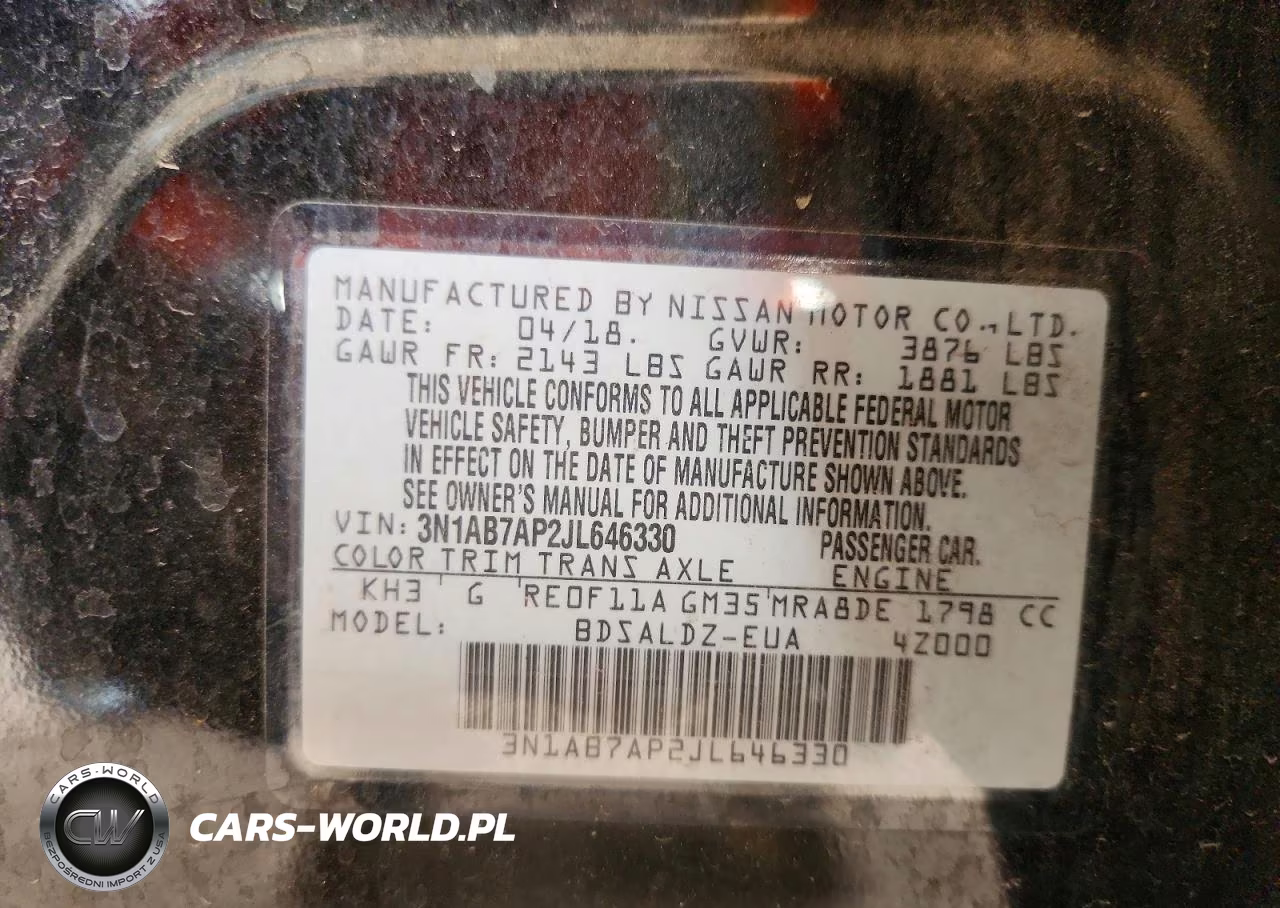 2018 Nissan Sentra Sv VIN:3N1AB7AP2JL646330 - 13